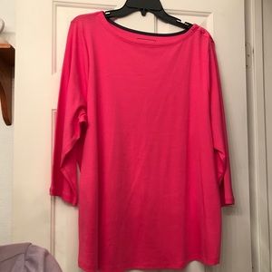 Charter Club long sleeve ladies jersey in hot pink